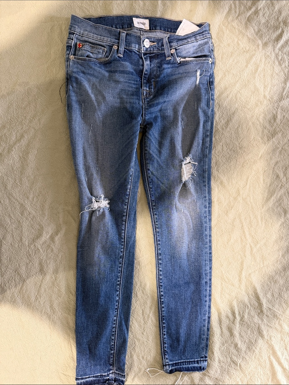 Hudson Jeans Women’s Blue Distressed Skinny Jeans